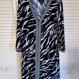 Dana Buchman Zebra Print Dress in Black and White XL Like New, worn once.